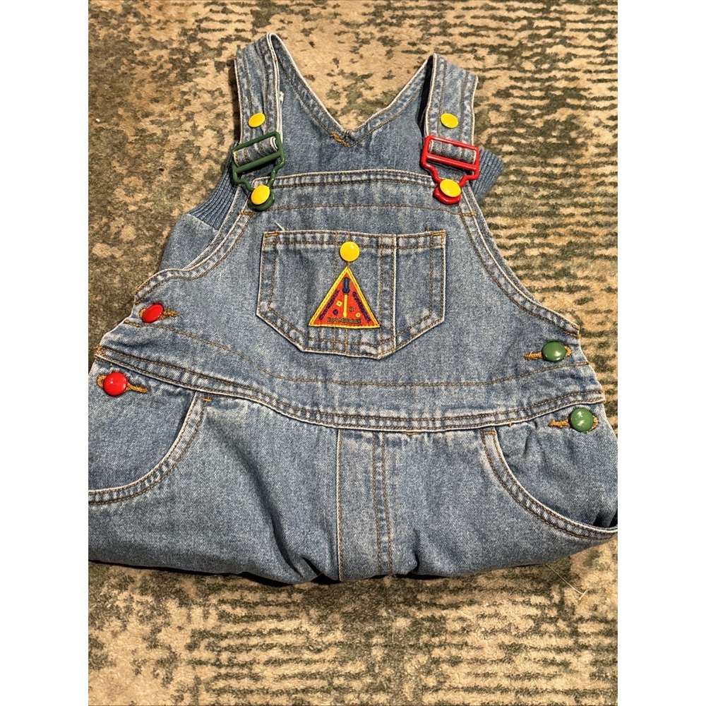 vintage 1990s Gymboree color block button overalls XS